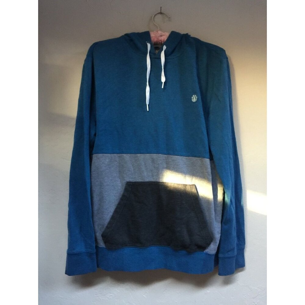 Element Mens Small Blue Gray Colorblock Athletic Hoodie Sweater Pullover Outdoor